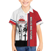 Wallis and Futuna Armistice Day Family Matching Puletasi and Hawaiian Shirt Lest We Forget Flag Style