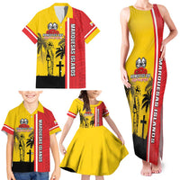 Marquesas Islands Armistice Day Family Matching Tank Maxi Dress and Hawaiian Shirt Lest We Forget Flag Style