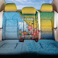 Malampa Fiji Day Back Car Seat Cover Tribal Pattern With Tropical Flowers - Polynesian Pride