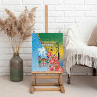 Malampa Fiji Day Canvas Wall Art Tribal Pattern With Tropical Flowers - Polynesian Pride