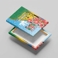 Malampa Fiji Day Canvas Wall Art Tribal Pattern With Tropical Flowers - Polynesian Pride