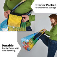 Malampa Fiji Day Grocery Bag Tribal Pattern With Tropical Flowers - Polynesian Pride