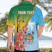 Personalised Malampa Fiji Day Hawaiian Shirt Tribal Pattern With Tropical Flowers - Polynesian Pride