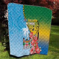 Malampa Fiji Day Quilt Tribal Pattern With Tropical Flowers - Polynesian Pride