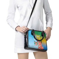 Malampa Fiji Day Shoulder Handbag Tribal Pattern With Tropical Flowers LT05 - Polynesian Pride