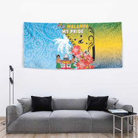 Malampa Fiji Day Tapestry Tribal Pattern With Tropical Flowers - Polynesian Pride