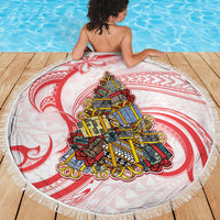 Happy Boxing Day Beach Blanket Polynesian Gift Boxes Christmas Tree LT05 - Wonder Print Shop