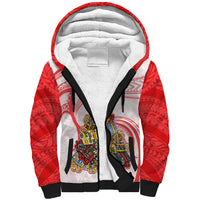 Personalized Happy Boxing Day Sherpa Hoodie Polynesian Gift Boxes Christmas Tree LT05 Unisex Red - Polynesian Pride