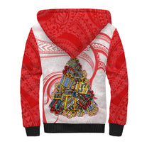 Personalized Happy Boxing Day Sherpa Hoodie Polynesian Gift Boxes Christmas Tree LT05 - Polynesian Pride