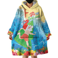 Christmas In Hawaii Wearable Blanket Hoodie Tis The Sea Sun