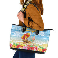 Hawaii Funny Thanksgiving Leather Tote Bag Thankful From The Beach