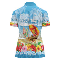 Personalised Hawaii Funny Thanksgiving Women Polo Shirt Thankful From The Beach LT05 - Polynesian Pride