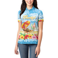 Personalised Hawaii Funny Thanksgiving Women Polo Shirt Thankful From The Beach LT05 - Polynesian Pride