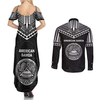 American Samoa MLK Day Couples Matching Summer Maxi Dress and Long Sleeve Button Shirt Polynesian Style