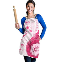 Bula Fiji Apron Pink Plumeria Masi Tapa Pattern - Polynesian Pride