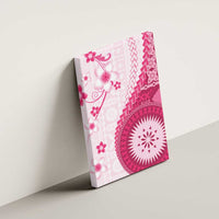 Bula Fiji Canvas Wall Art Pink Plumeria Masi Tapa Pattern - Polynesian Pride