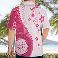Bula Fiji Hawaiian Shirt Pink Plumeria Masi Tapa Pattern - Polynesian Pride