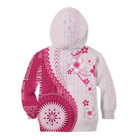 Bula Fiji Kid Hoodie Pink Plumeria Masi Tapa Pattern LT05 - Polynesian Pride