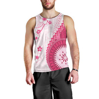 Bula Fiji Men Tank Top Pink Plumeria Masi Tapa Pattern - Polynesian Pride
