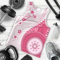 Bula Fiji Men Tank Top Pink Plumeria Masi Tapa Pattern - Polynesian Pride