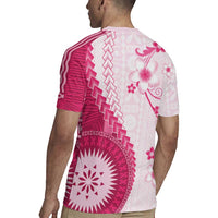 Bula Fiji Rugby Jersey Pink Plumeria Masi Tapa Pattern - Polynesian Pride