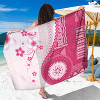Bula Fiji Sarong Pink Plumeria Masi Tapa Pattern - Polynesian Pride