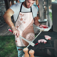 Bula Fiji Apron Brown Plumeria Masi Tapa Pattern - Polynesian Pride