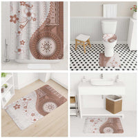 Bula Fiji Bathroom Set Brown Plumeria Masi Tapa Pattern - Polynesian Pride