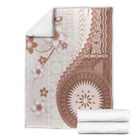 Bula Fiji Blanket Brown Plumeria Masi Tapa Pattern - Polynesian Pride