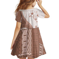 Bula Fiji Family Matching Mermaid Dress and Hawaiian Shirt Brown Plumeria Masi Tapa Pattern LT05 - Polynesian Pride