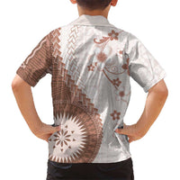 Bula Fiji Hawaiian Shirt Brown Plumeria Masi Tapa Pattern LT05 - Polynesian Pride