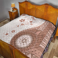 Bula Fiji Quilt Brown Plumeria Masi Tapa Pattern - Polynesian Pride