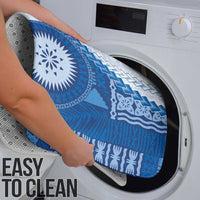 Bula Fiji Bathroom Set Blue Plumeria Masi Tapa Pattern - Polynesian Pride