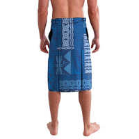 Bula Fiji Lavalava Blue Plumeria Masi Tapa Pattern - Polynesian Pride