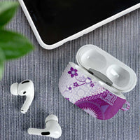 Bula Fiji AirPods Case Violet Plumeria Masi Tapa Pattern - Polynesian Pride