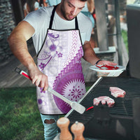 Bula Fiji Apron Violet Plumeria Masi Tapa Pattern - Polynesian Pride