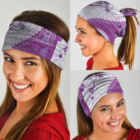 Bula Fiji Neck Gaiter Violet Plumeria Masi Tapa Pattern - Polynesian Pride
