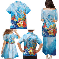 Polynesia Humpback Whale Family Matching Puletasi and Hawaiian Shirt Ocean Style