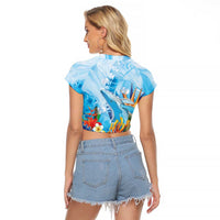 Polynesia Humpback Whale Raglan Cropped T Shirt Ocean Style