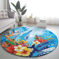 Polynesia Humpback Whale Round Carpet Ocean Style LT05 - Polynesian Pride