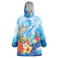 Polynesia Humpback Whale Wearable Blanket Hoodie Ocean Style