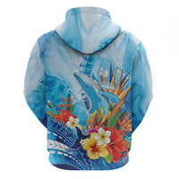 Polynesia Humpback Whale Zip Hoodie Ocean Style LT05 - Polynesian Pride