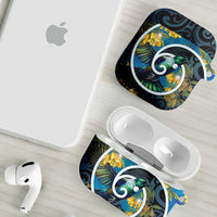 New Zealand Tui Bird AirPods Case Maori Koru With Kowhai Flowers