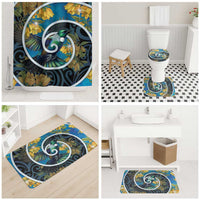 New Zealand Tui Bird Bathroom Set Maori Koru With Kowhai Flowers
