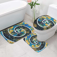 New Zealand Tui Bird Bathroom Set Maori Koru With Kowhai Flowers