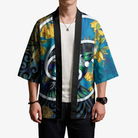 New Zealand Tui Bird Kimono Maori Koru With Kowhai Flowers