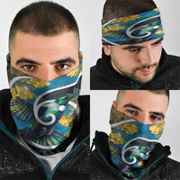 New Zealand Tui Bird Neck Gaiter Maori Koru With Kowhai Flowers