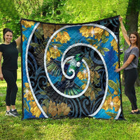 New Zealand Tui Bird Quilt Maori Koru With Kowhai Flowers