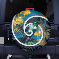 New Zealand Tui Bird Spare Tire Cover Maori Koru With Kowhai Flowers