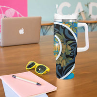 New Zealand Tui Bird Tumbler With Handle Maori Koru With Kowhai Flowers